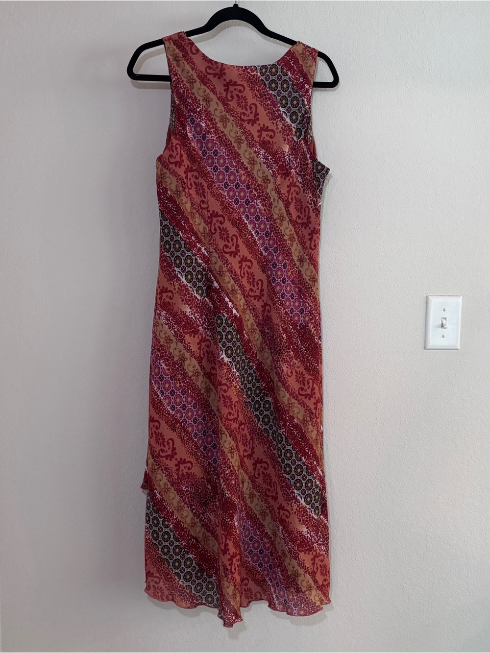Vintage 90s Y2K Patchwork Cheetah Midi Dress Summer BohoRomantic - Picture 2 of 6